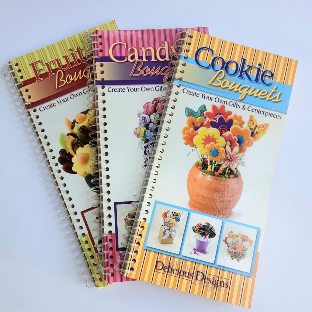 3 Books Gifts & Centerpieces Cookie Candy Fruit Bouquets Used Cookbooks